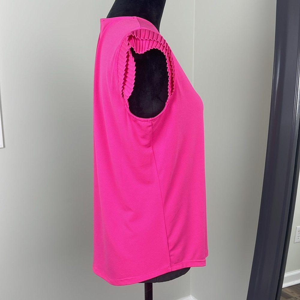 Adrianna Papell Vibrant Pink Women's V-Neck Top Ladies Size M - Picture 6 of 10